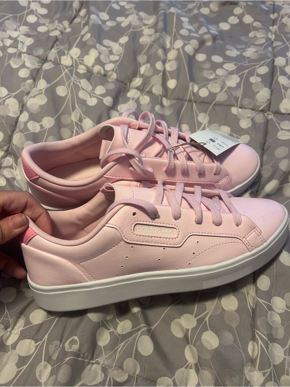 adidas Light Pink Low-Top Leather Sneakers